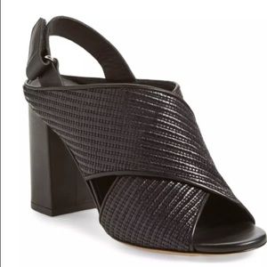 Vince FAINE Black Leather Slingback Heels SZ 8